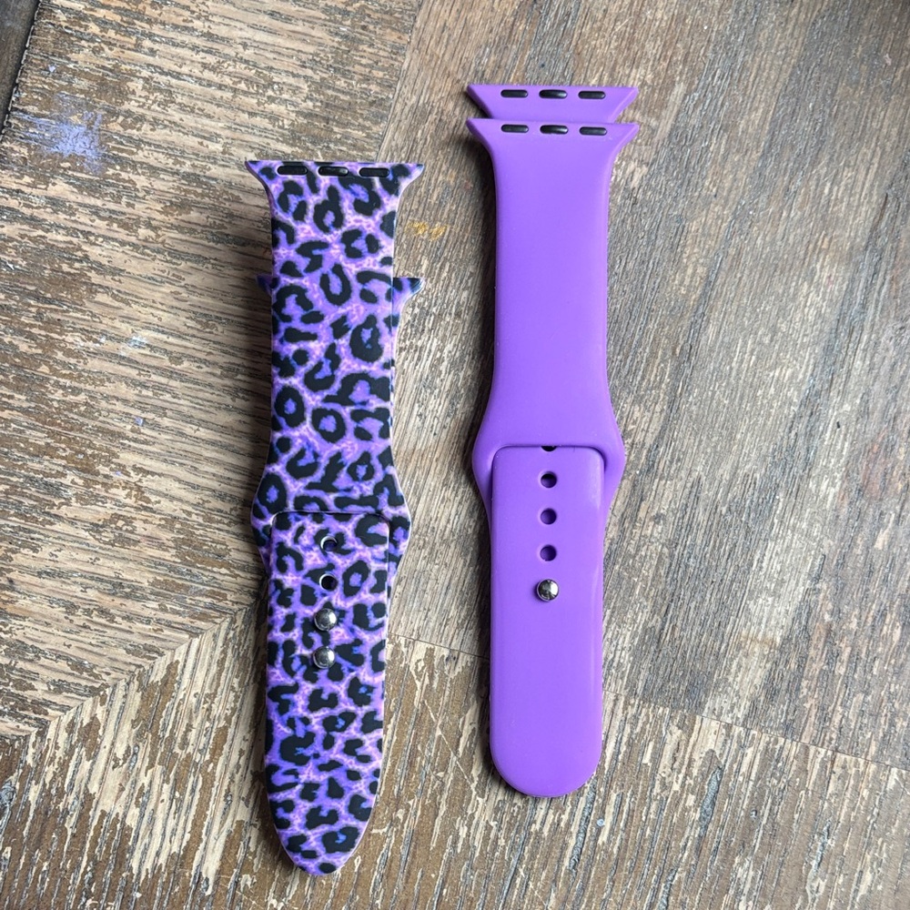 Purple Leopard Print Watch Strap Bundle